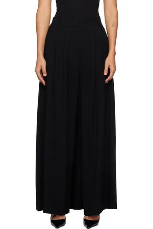 pushBUTTON Black Pleats Front Wide Skort