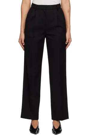 DUNST Black Double Pleated Trousers