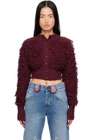 Molly Goddard Burgundy Monica Cardigan