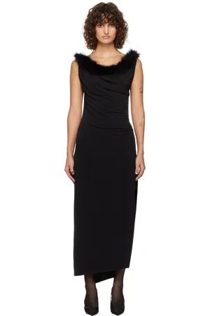 COPERNI Black Boa Jersey Midi Dress