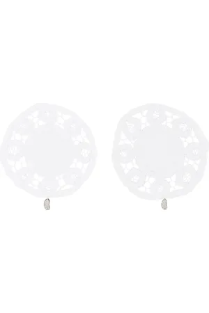 Gohar World White Lace & Bean Coaster Set