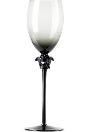 VERSACE Black Rosenthal Medusa Lumière Wine Glass