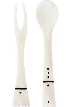 Gohar World Off-White Pick & Spoon Set
