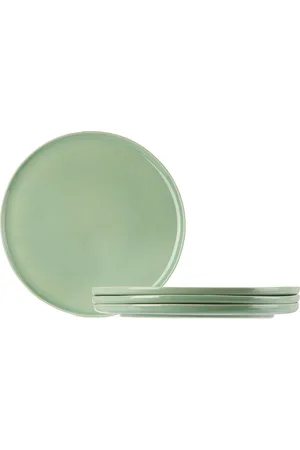 THE CONRAN SHOP Green Luna Dinner Plate Set, 4 pcs