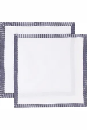 Gohar World Navy & White Opaline Dinner Napkin Set