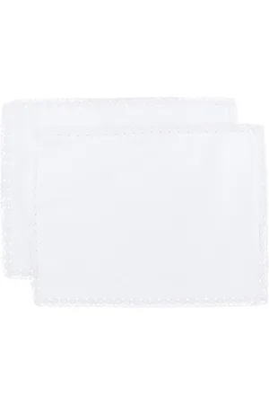 Gohar World White Crochet Trim Placemat Set