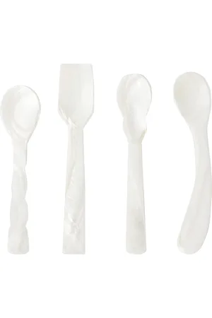 Gohar World Off-White Mother of Pearl Spoon Set, 4 pcs