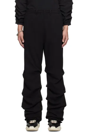 We11 Done Black Wrinkled Straight Jogger Sweatpants