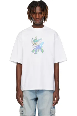 We11 Done White Monster Drawing T-shirt