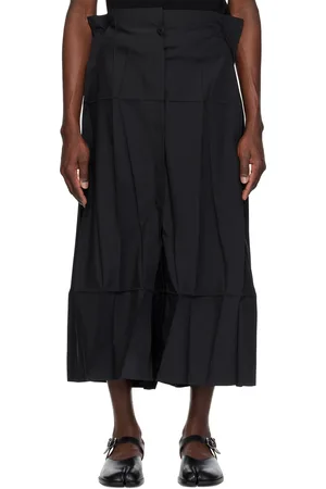 Issey Miyake Black Solid Trousers