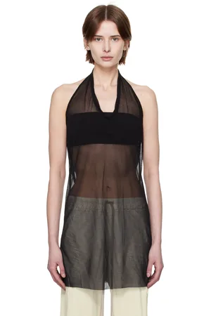 Rick Owens Black Hollywood Halter Tank Top