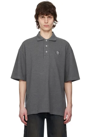 Maison Kitsuné Gray Bold Fox Head Patch Oversize Polo