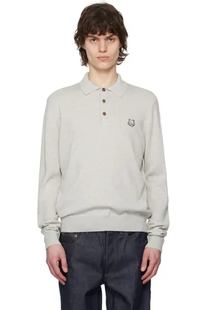 Maison Kitsuné Gray Bold Fox Head Patch Polo