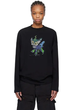 We11 Done Black Monster Drawing T-shirt