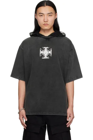 We11 Done Black Heart Cross Layered T-shirt