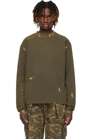 We11 Done Khaki Pierced T-shirt