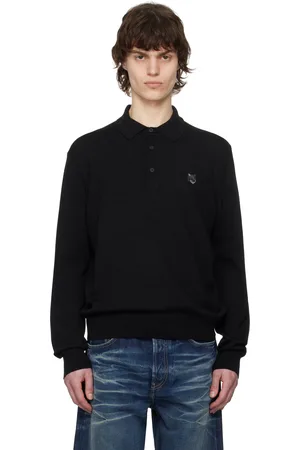 Maison Kitsuné Black Bold Fox Head Patch Polo