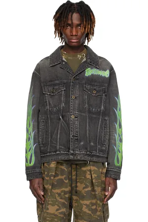 We11 Done Black Blaze Logo Denim Jacket