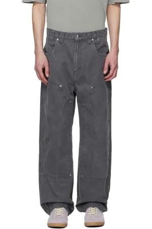 ECKHAUS LATTA Gray Double Knee Baggy Jeans