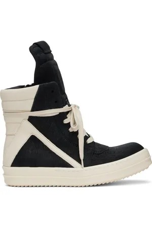 Rick Owens Black & Off-White Hollywood Geobasket Sneakers