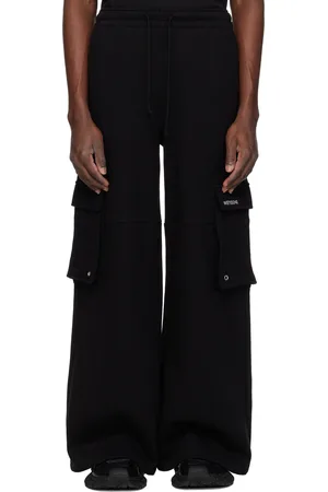 We11 Done Black Cargo Sweatpants