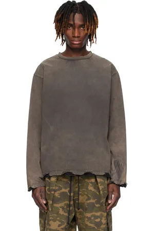 We11 Done Gray Distressed Layered T-shirts