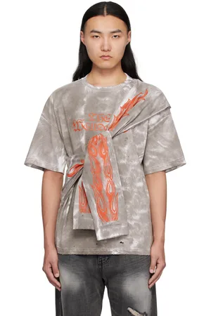 We11 Done Gray Muddy 4 Sleeves T-shirt
