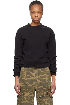 We11 Done Black Wrinkled Long Sleeve T-shirt