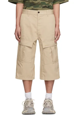 We11 Done Beige Cargo Chino Shorts