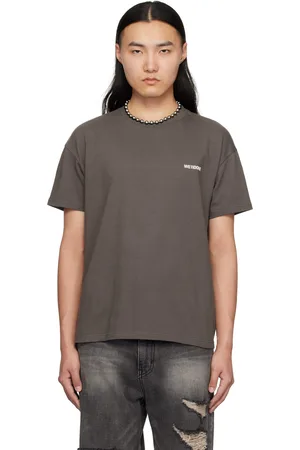We11 Done Gray Cotton Mini Logo T-shirt