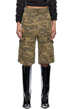 We11 Done Green Camo Vintage Shorts