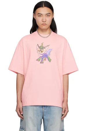 We11 Done Pink Jeff Monster Drawing T-shirt