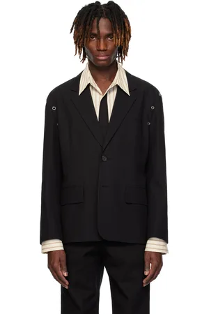 We11 Done Black Pierced Jersey Blazer