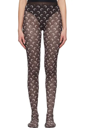 Marine Serre Brown Recycled Moon Mesh Tights