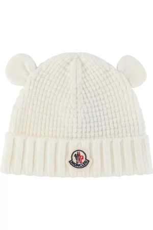 Moncler Baby Off-White Wool Teddy Bear Ears Beanie