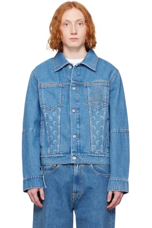 Marine Serre Blue Moon Laser Denim Trucker Jacket