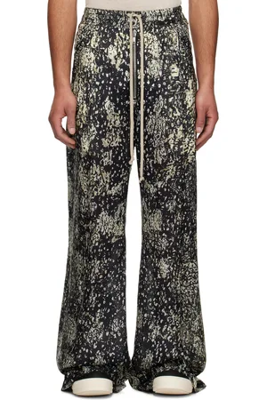 Rick Owens Black & Off-White Hollywood Wide Bela Trousers
