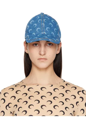 Marine Serre Blue Moon Laser Denim Baseball Cap