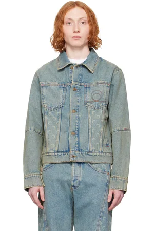 Marine Serre Blue Moon Laser Denim Trucker Jacket