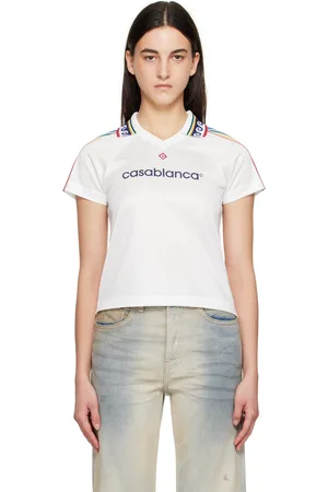 Casablanca White Jacquard Monogram Football T-shirt