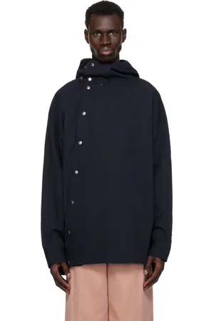 DRIES VAN NOTEN Navy Asymmetric Jacket