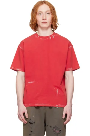 We11 Done Red Pierced T-shirt