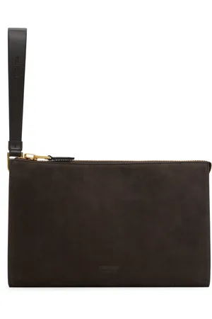 Tom Ford Brown Nubuck Flat Pouch