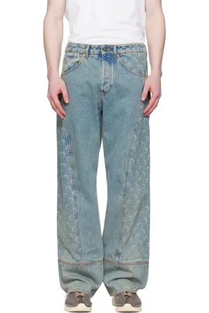 Marine Serre Blue Moon Laser Curved Jeans
