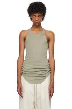 Rick Owens Green Hollywood Basic Rib Tank Top