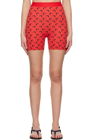 Marine Serre SSENSE Exclusive Red Recycled Moon Jersey Sport Shorts