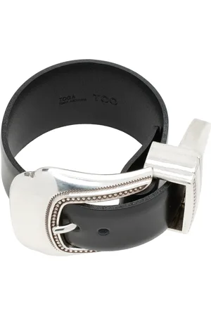 TOGA PULLA Black Leather Bangle Bracelet