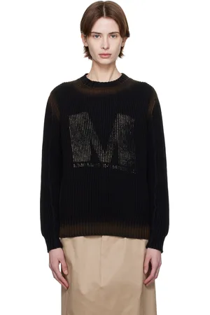 Maison Margiela Black Sunbleached Logo Crewneck Sweater