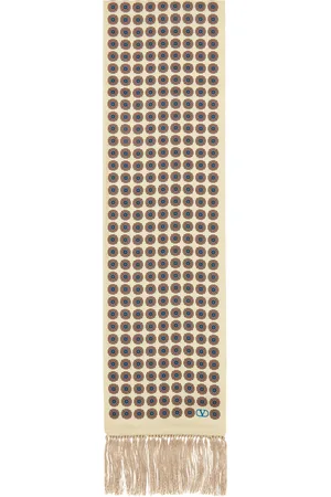 VALENTINO GARAVANI Beige & Tan Chamber Silk Bandeau Scarf