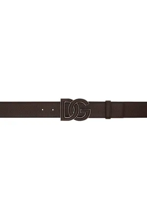 Dolce & Gabbana Brown Deerskin-Print Calfskin Belt